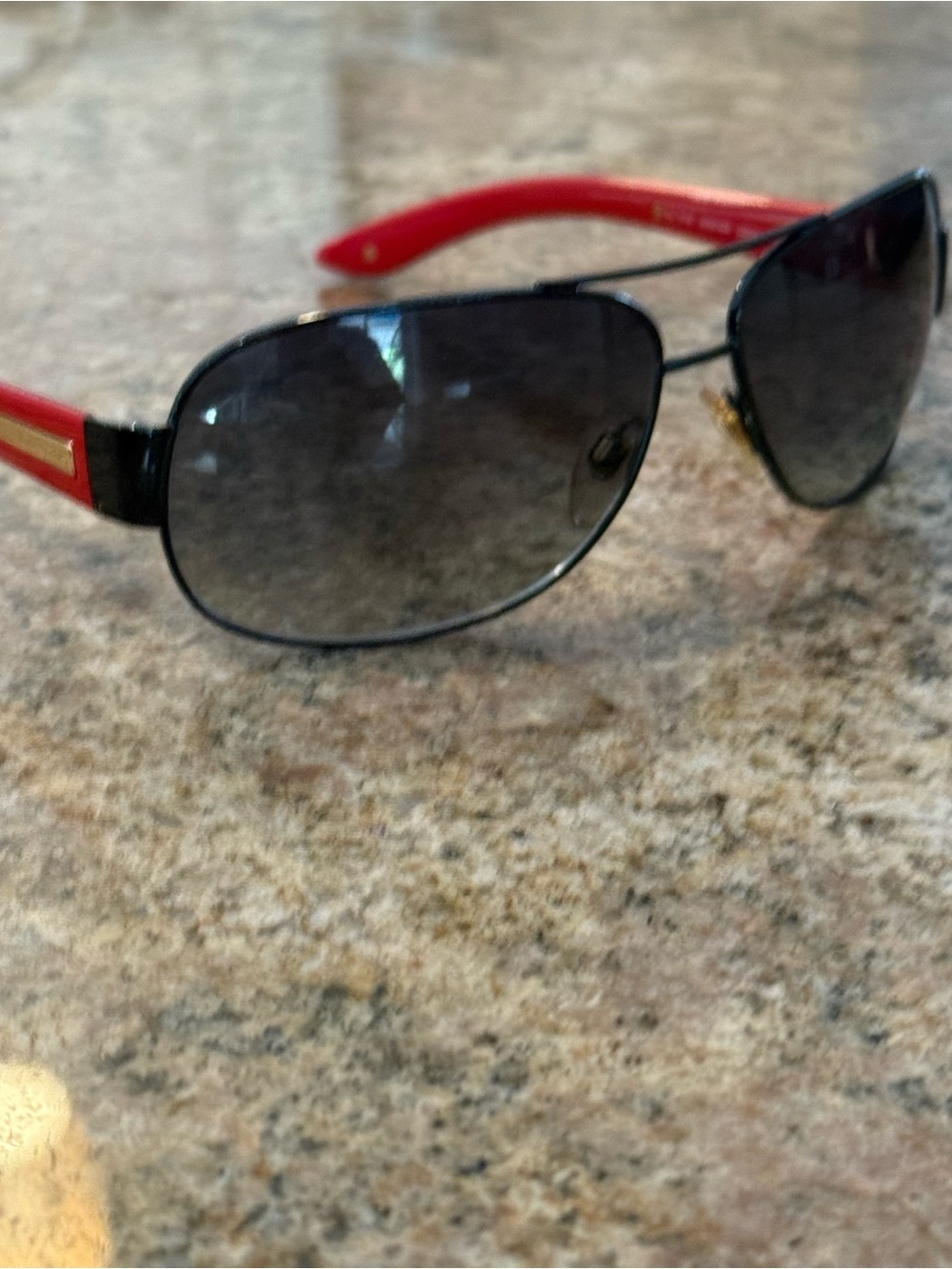Ralph Lauren RL7012 Red Black Aviator Sunglasses Italy